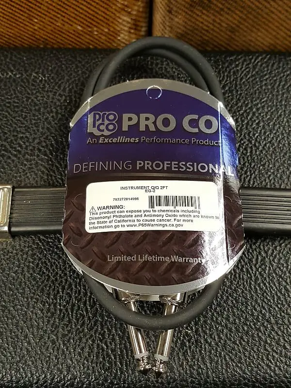 Pro Co Eg-2 Patch Cable *2 Ft 1/4-1/4 Straight To Straight *Free Shipping In The Usa* 1