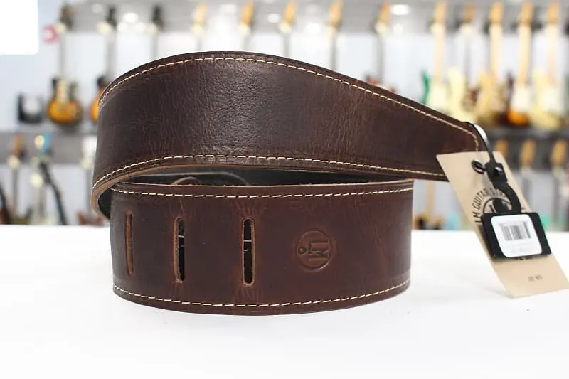 Lm Products Guitar Strap Genuine Leather Brown Genuine Cowhide Ls-2304H Wy  *Free Shipping In The Usa* 1