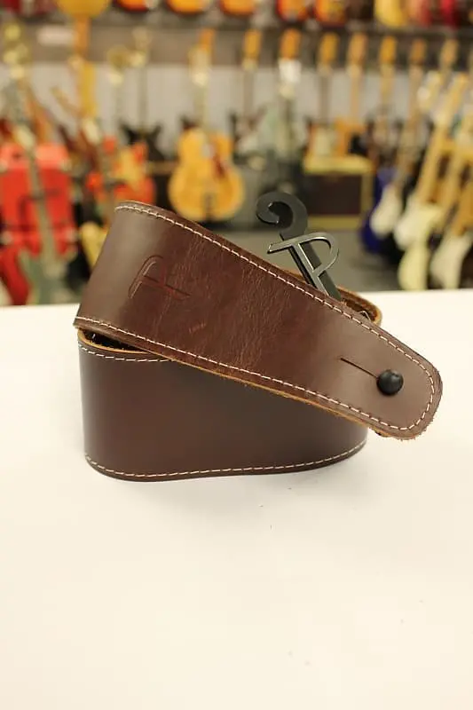 Perri’S Leathers Sp25-S Brown Baseball Leather Guitar Strap *Free Shipping In The Usa* 1