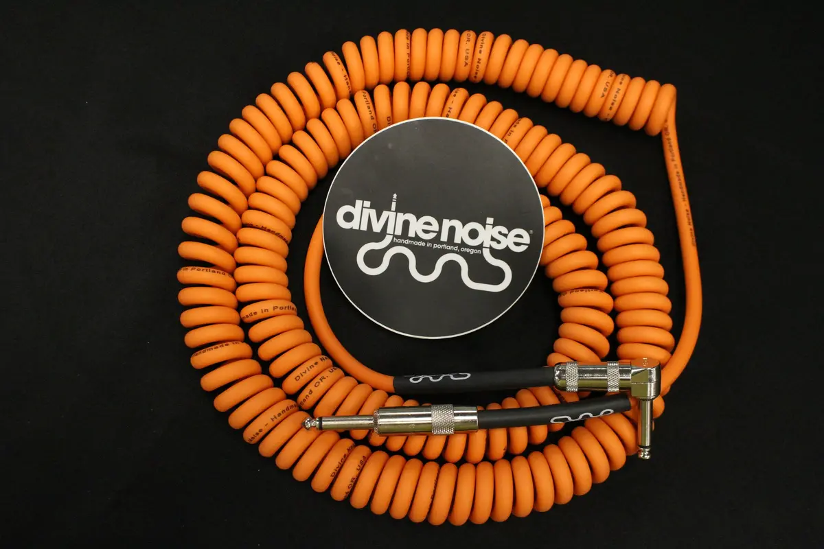 Divine Noise Curly Cable Orange 30' Straight / Angle  *Free Shipping In The Usa* 1