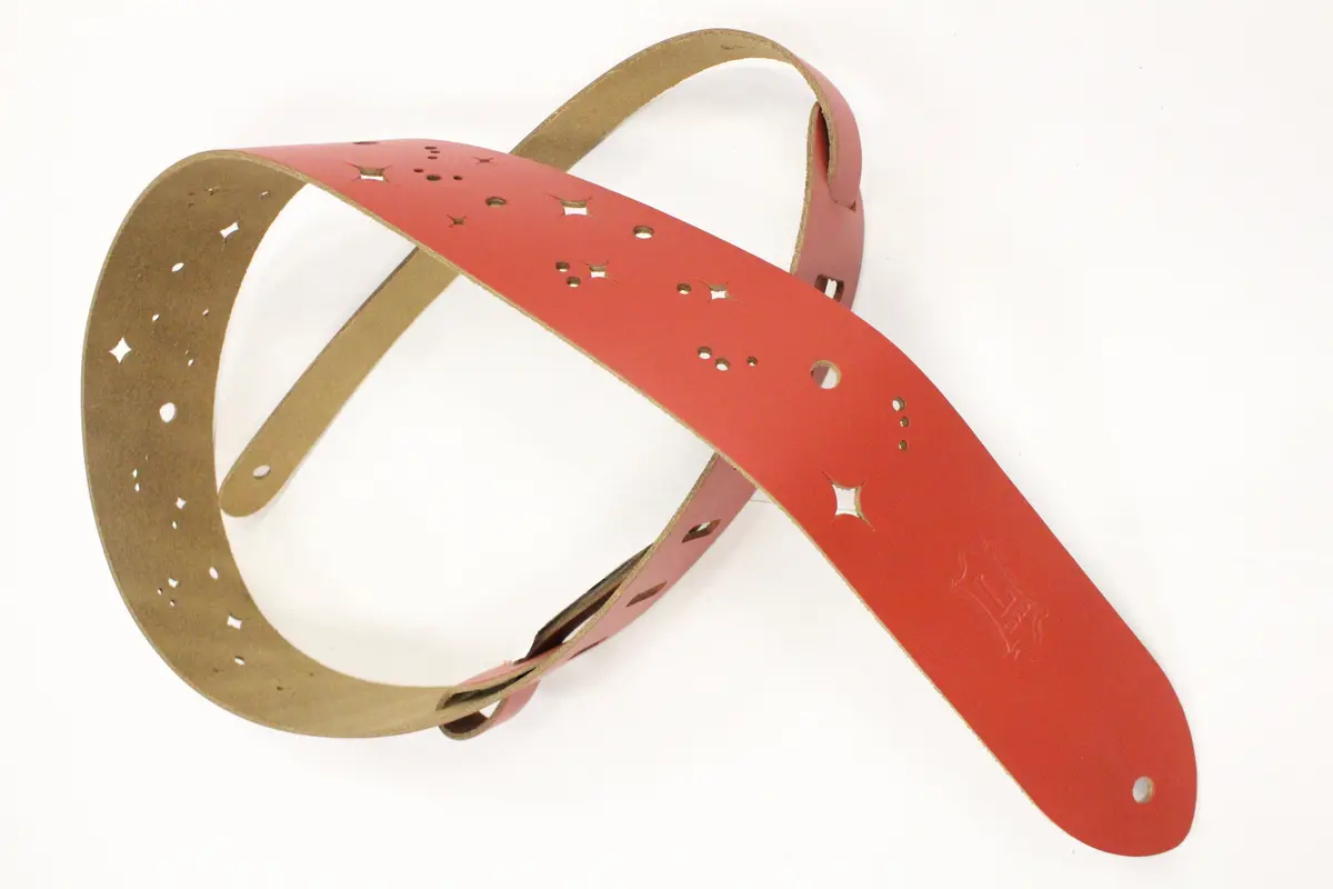 Levy's M12gsc-Red Leather Guitar Strap *Free Shipping In The Us* 1