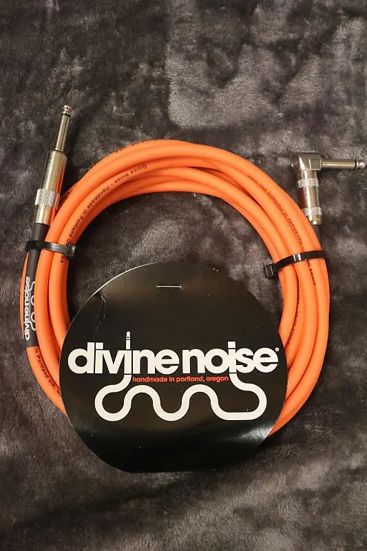 Divine Noise 25Ft Instrument Cable St-Ra (Straight-Right Angle) Orange *Free Shipping In The Usa* 1