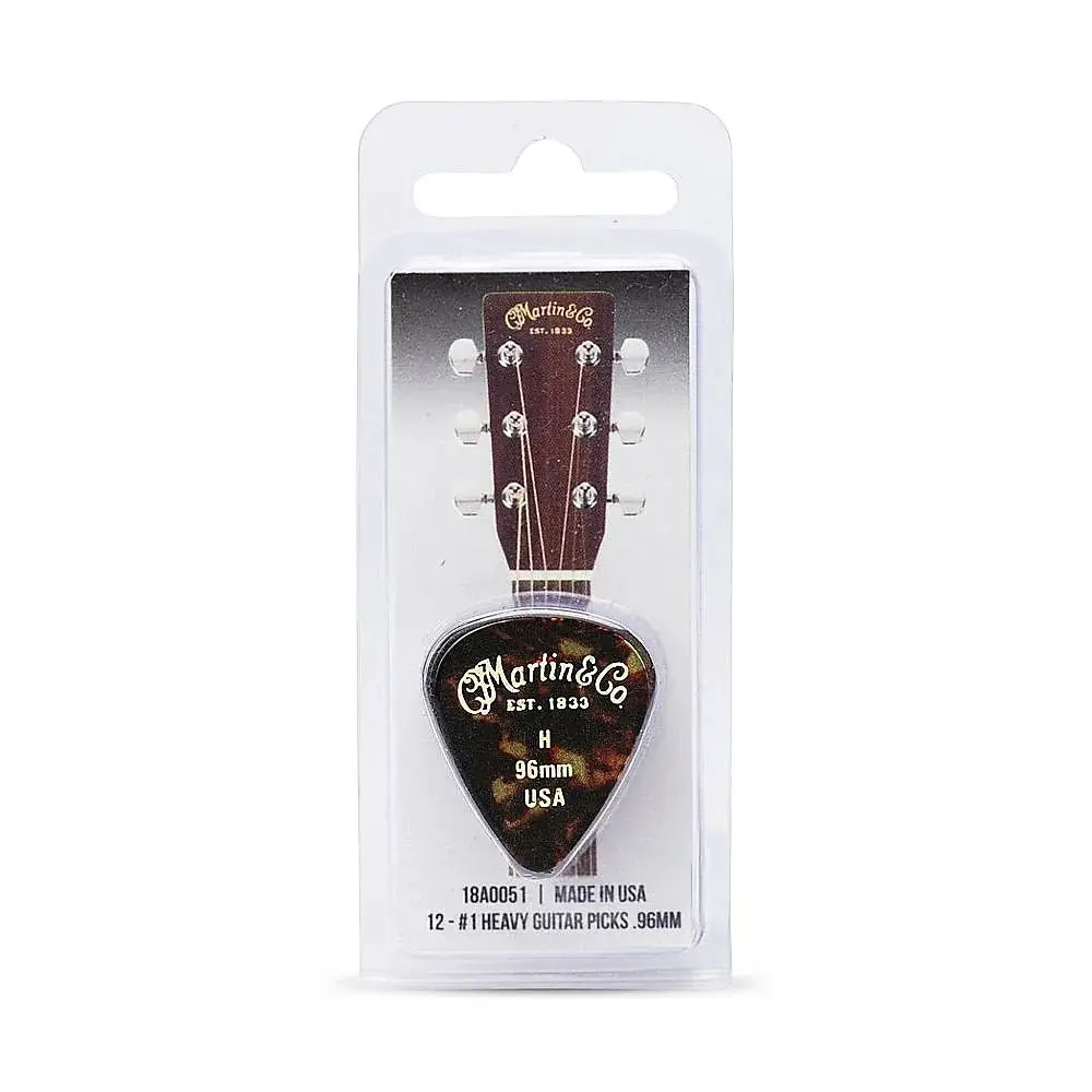 Martin 351 18A0051 Heavy Faux Tortoise Guitar Picks Pack Of 12 .96 Mm 1