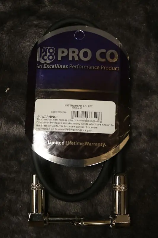Pro Co Instrument Cable L/L 2 Ft Egll-2  *Free Shipping In The Us* 1