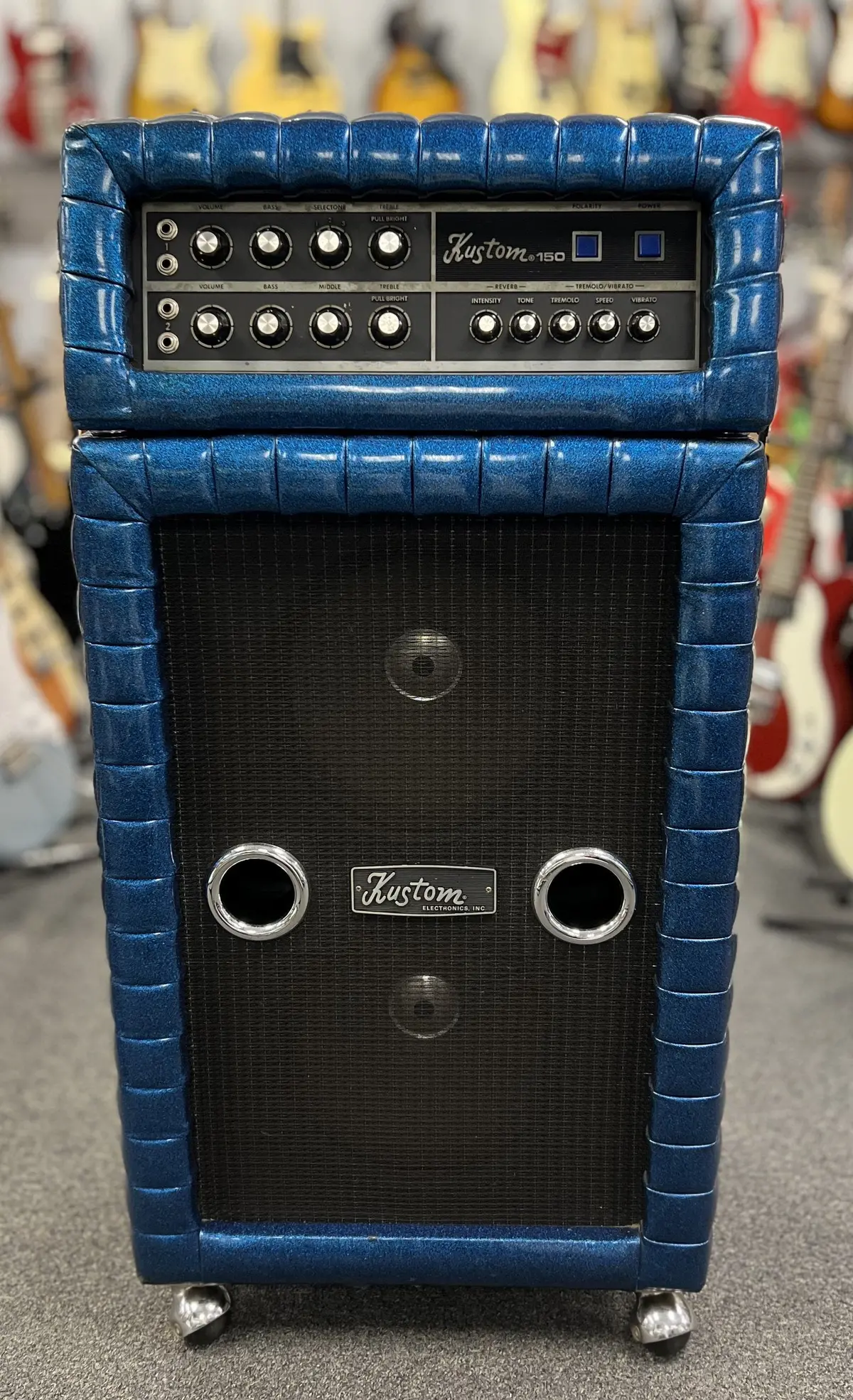 1970'S Kustom K150-2 Head & 2X12" Cabinet Blue Sparkle 1