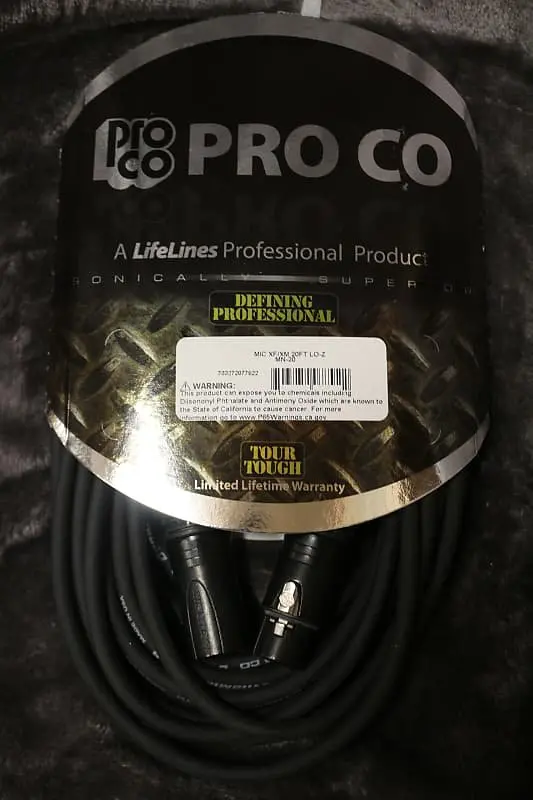 Pro Co Mic Xf/Xm 205T Lo-Z Mn-20  Cable  *Free Shipping In The Usa* 1