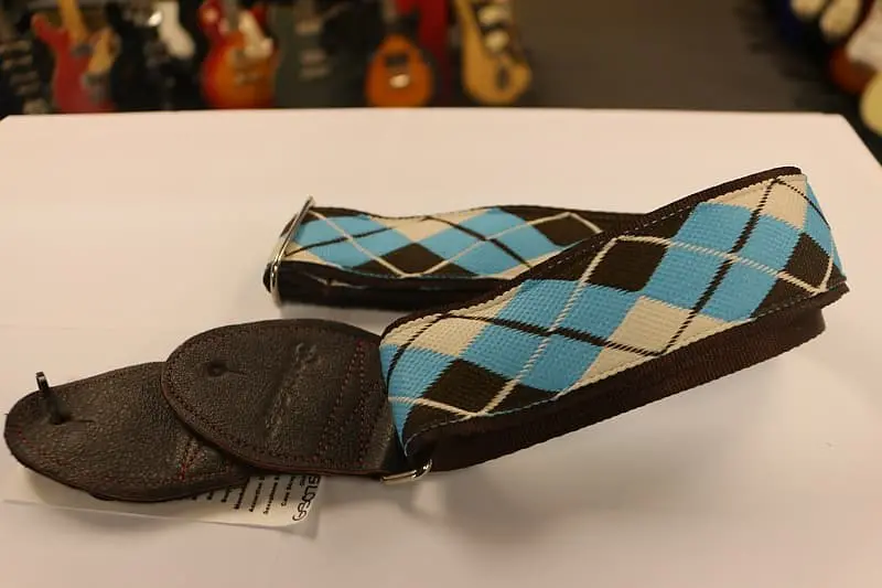 Souldier Argyle Guitar Strap With Dark Brown Leather Ends *Free Shipping In The Usa* 2