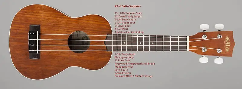 Kala Ka-S Soprano Ukulele -  Satin Mahogany 1