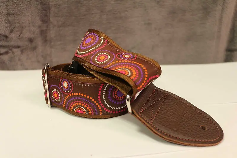 Souldier Crop Circles Brown Guitar Strap *Free Shipping In The Usa* 1