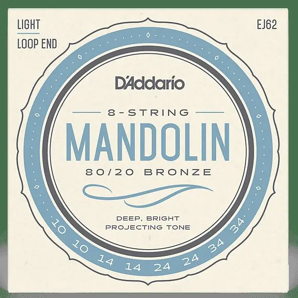 D'addario Ej62 80/20 Bronze Mandolin Strings Light 10-34 Standard 1