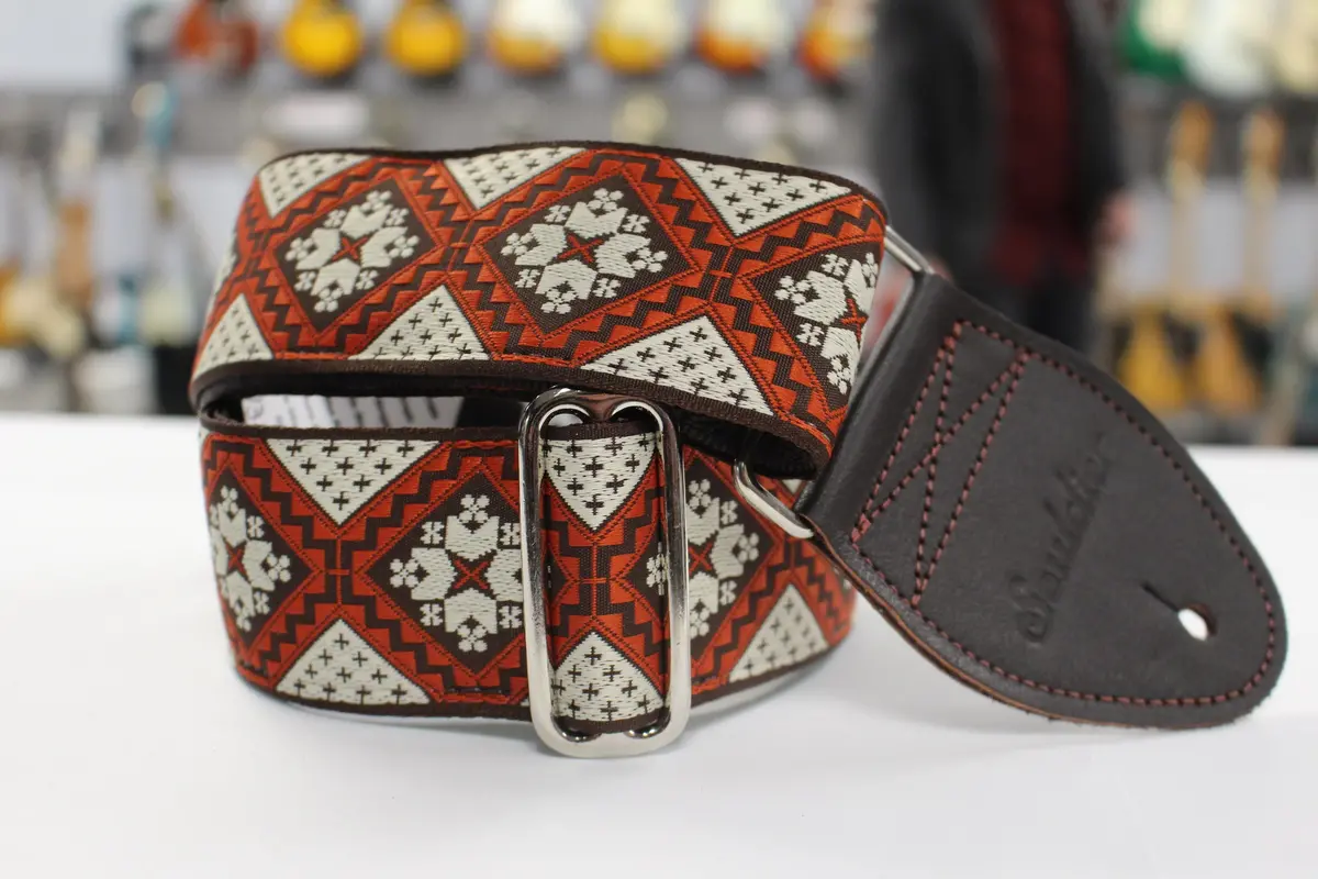 Souldier "Rustic Flower" Guitar Strap With Brown Leather Ends *Free Shipping In The Usa* 1