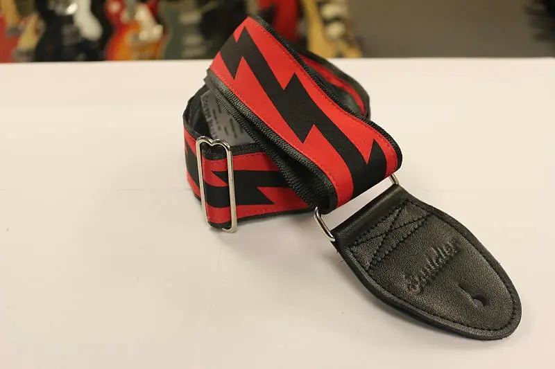 Souldier Guitar Strap Lightning Bolt 2020 Red & Black *Free Shipping In The Usa* 1