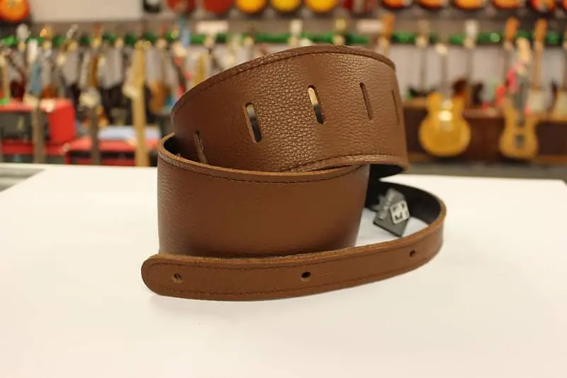 Lm Strap Ls-304 Glove Leather Brown 3" Guitar Strap *Free Shipping In The Usa* 1