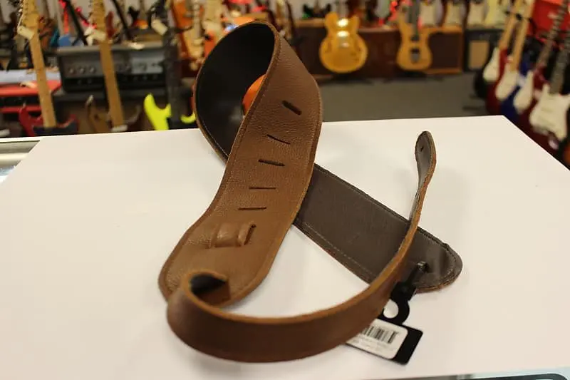 Lm Strap Ls-304 Glove Leather Brown 3" Guitar Strap *Free Shipping In The Usa* 2