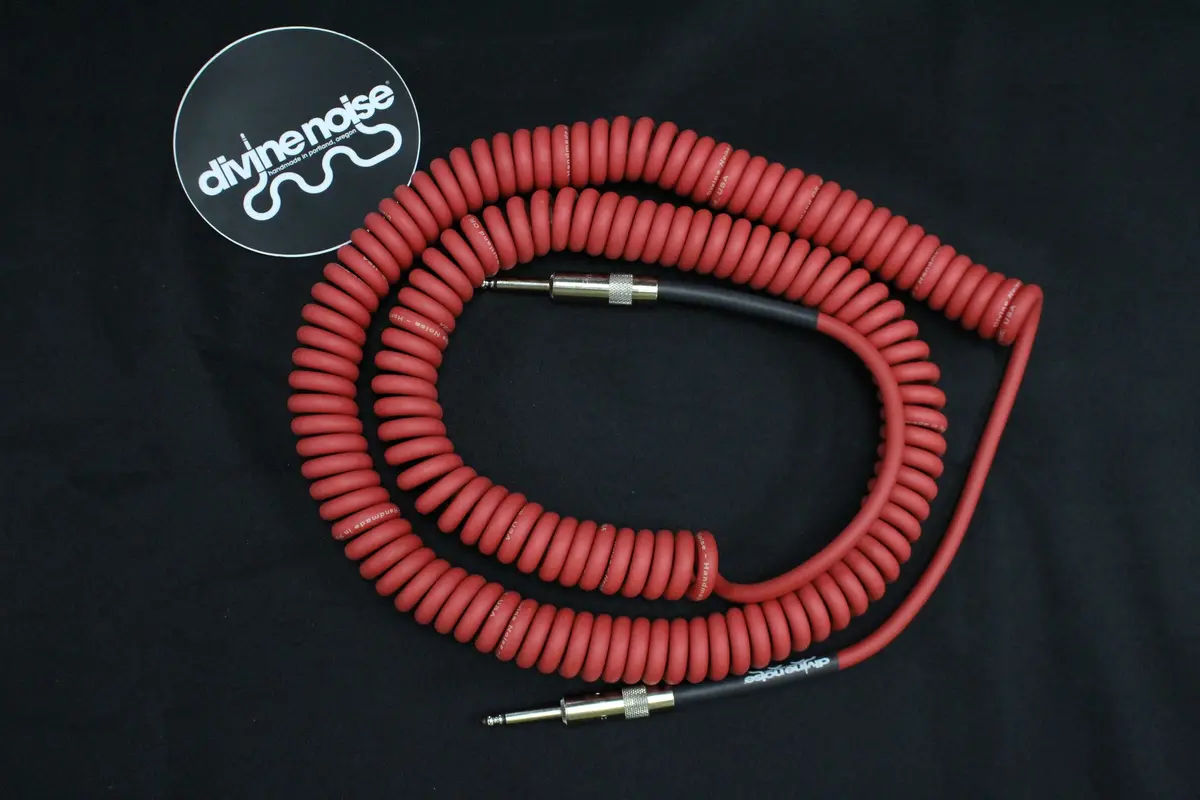 Divine Noise Curly Cable Red 30' Straight / Straight *Free Shipping In The Usa* 1