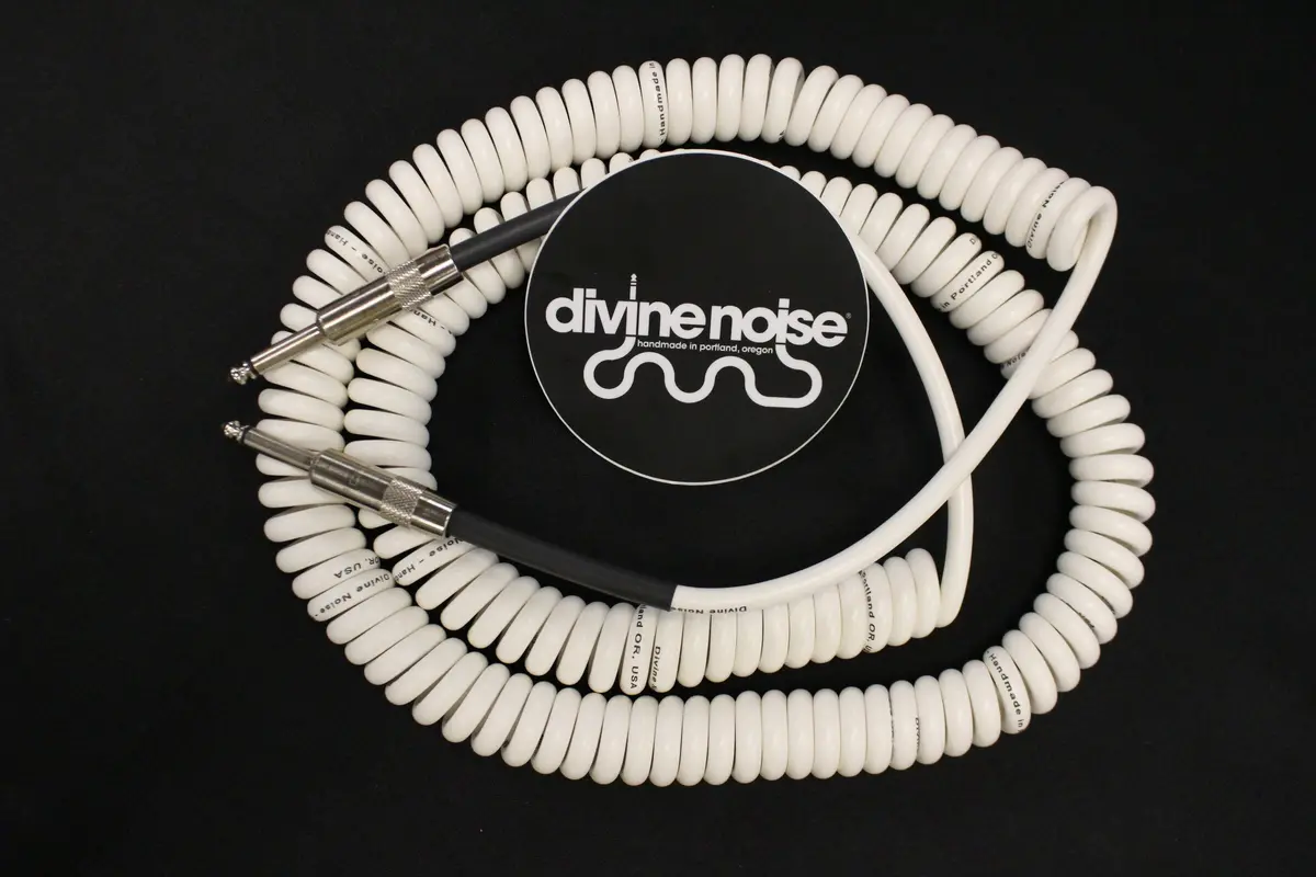 Divine Noise Curly Cable White 30' Straight / Straight *Free Shipping In The Usa* 1