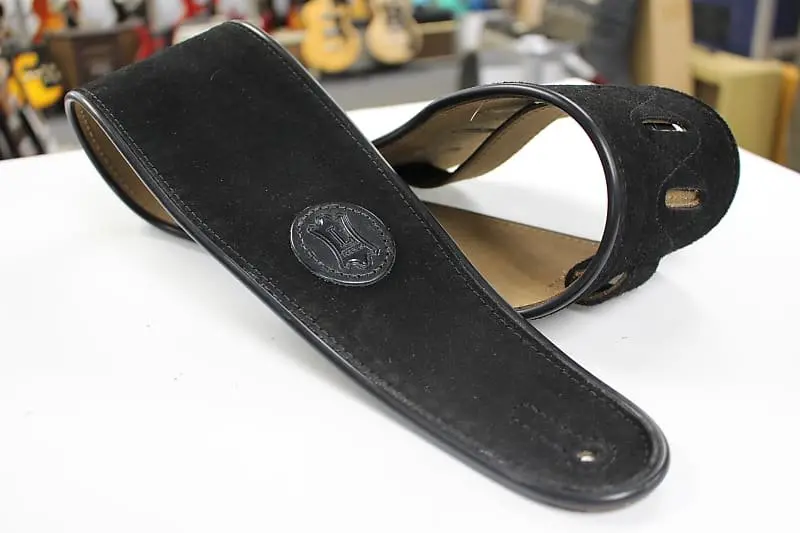 Levy's 4" Black Suede Guitar/Bass Strap W/ Brown Suede Back Mssb3-4-Blk *Free Shipping In The Usa* 1