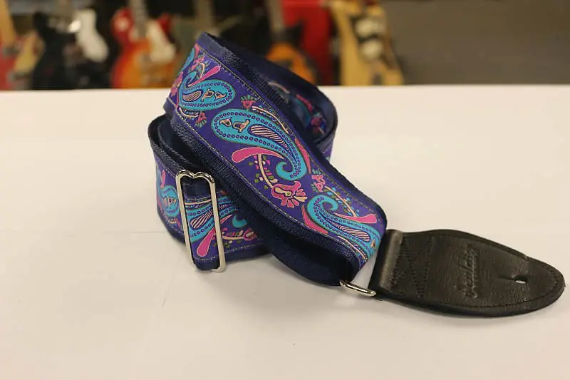 Souldier Paisley Guitar Strap With Black Leather Ends *Free Shipping In The Usa* 1