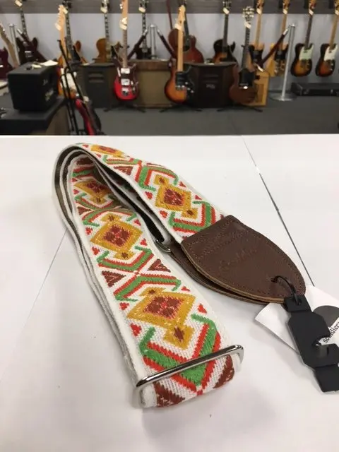 Souldier Guitar Strap Diamante Multi Color W/ Brown Leather Ends *Free Shipping In The Usa* 1