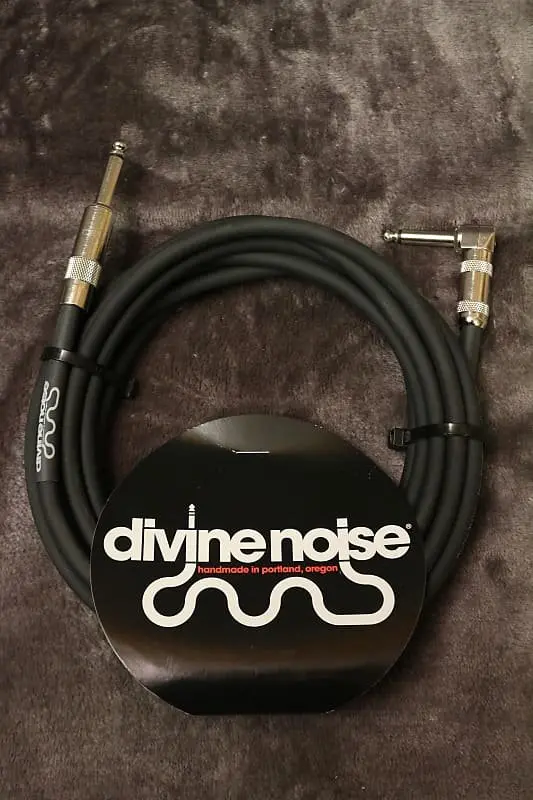 Divine Noise 25Ft Instrument Cable St-Ra (Straight-Right Angle) Black *Free Shipping In The Usa* 1
