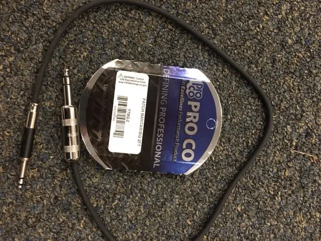 Pro Co Sound Ttbq-2 Showsavers Neutrik Tiny Tip Male Bantam Tiny Tip To 1/4" Stereo Phone Male Trs Cable - 2' 2