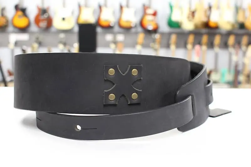 Lm Products Guitar Strap Leather Guitar Strap Black Viking God Of War Vk-3 Bk *Free Shipping In The Usa* 1