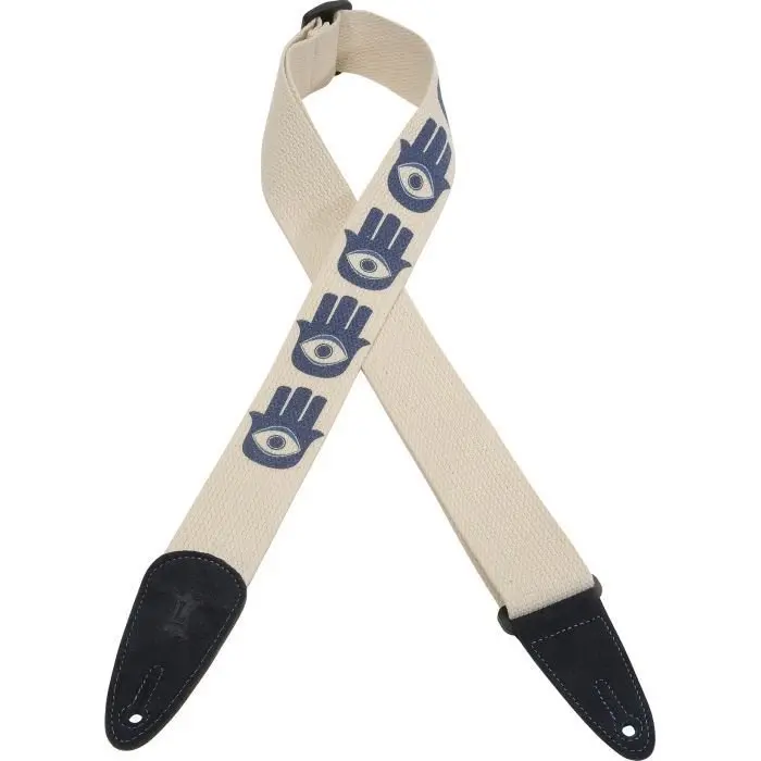 Levy's Mc8lcd-001 2" Adjustable Cotton Guitar Strap  With Hand Eye Design *Free Shipping In The Usa* 1
