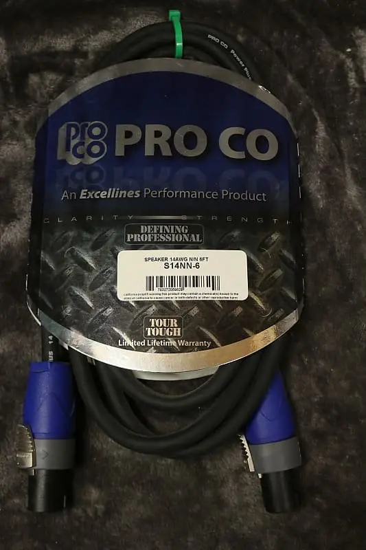 Pro Co Speaker Cable 14Awg N/N 6Ft S14nn-6 *Free Shipping In The Usa* 1