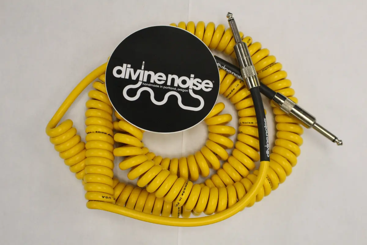 Divine Noise Curly Cable Yellow 30' Straight / Straight *Free Shipping In The Usa* 1