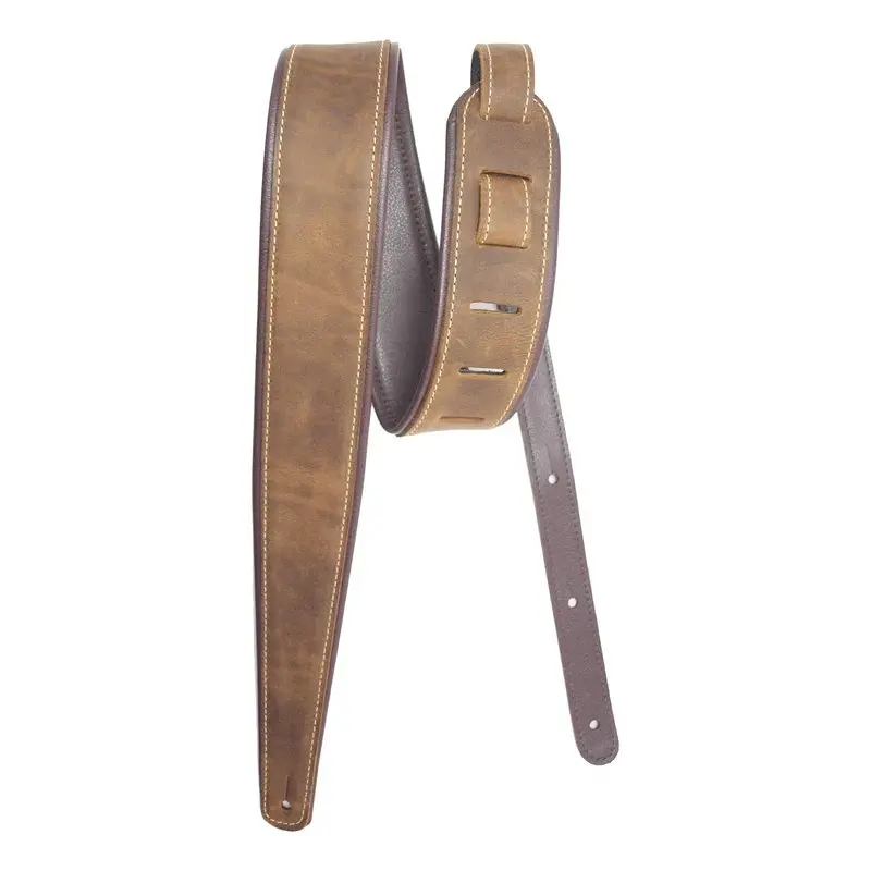 Lm Products Pm-12 Br Premier Leather Brown Oil Tan Guitar Strap *Free Shipping In The Usa* 1