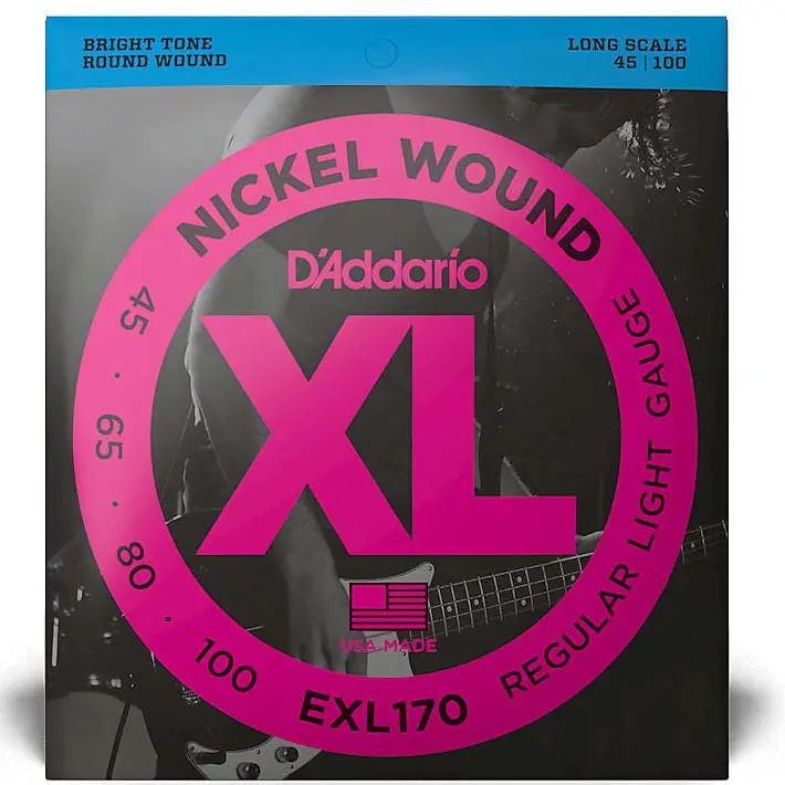D'addario Exl170 Nickel Wound Long Scale Bass Guitar Strings, Light Gauge 1