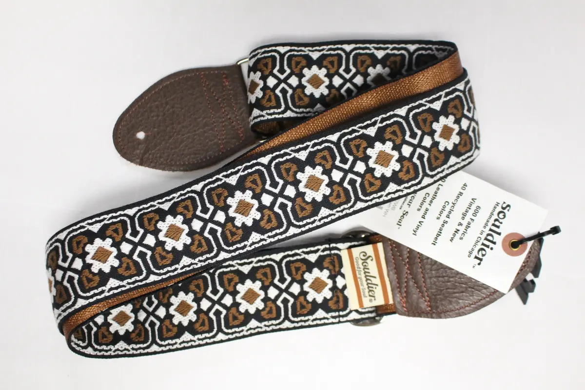 Souldier Guitar Strap Fillmore Brown / White *Free Shipping In The Usa* 1