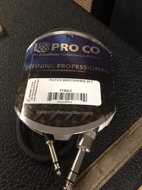 Pro Co Sound Ttbq-2 Showsavers Neutrik Tiny Tip Male Bantam Tiny Tip To 1/4" Stereo Phone Male Trs Cable - 2' 1