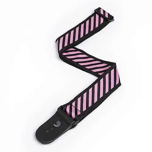 D'addario 50Mm Striped Jaq Polypro Guitar Strap - Pink *Free Shipping In The Usa* 50Sjp02 1