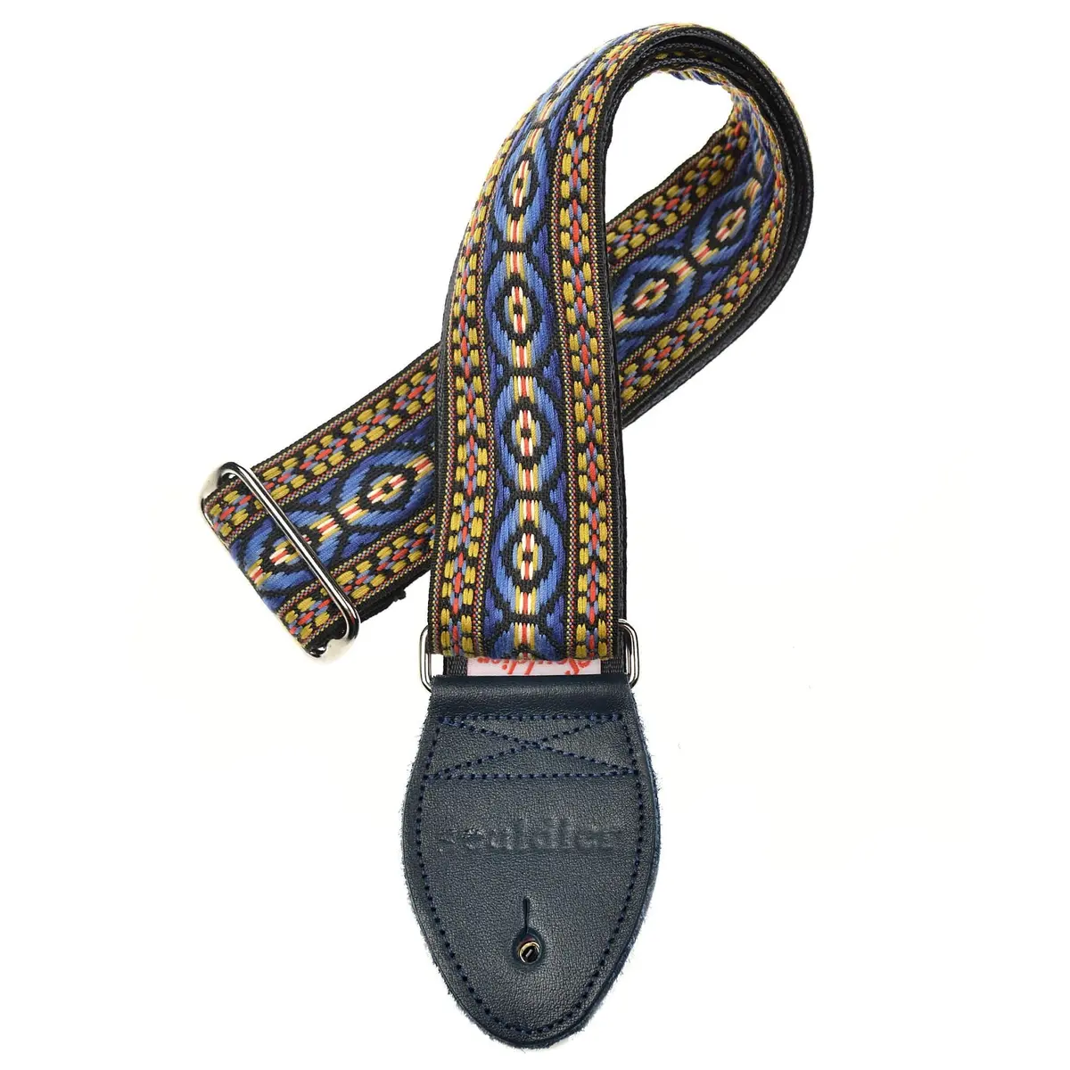 Souldier Bohemian Blue Guitar Strap With Blue Leather Ends *Free Shipping In The Usa* 1