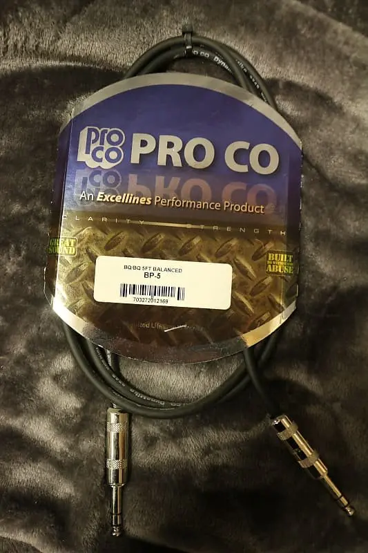 Pro Co Bq/Bq 5Ft Bp-5 Balanced Cable *Free Shipping In The Us* 1