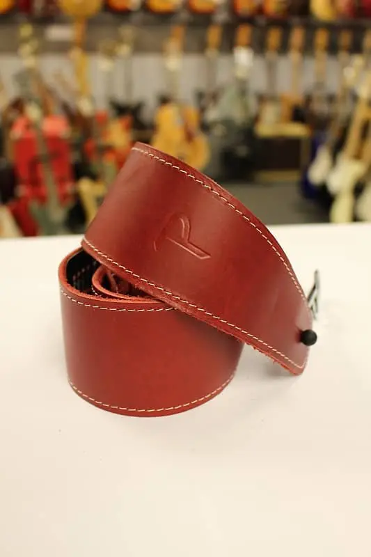 Perri’S Leathers Sp25-S Red Baseball Leather Guitar Strap *Free Shipping In The Usa* 1