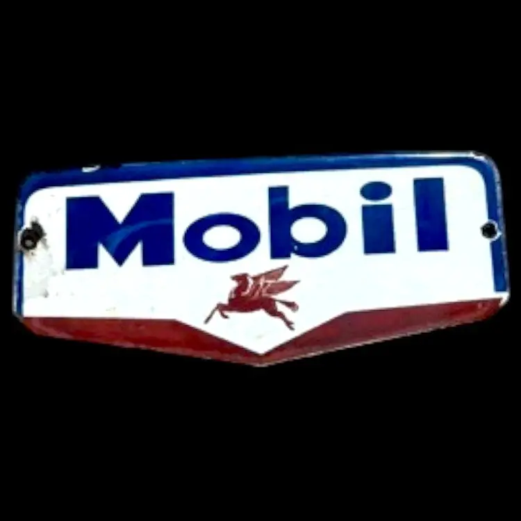 Mobil Pegasus Gas Station Porcelain Enamel Vintage Metal Reproduction 1