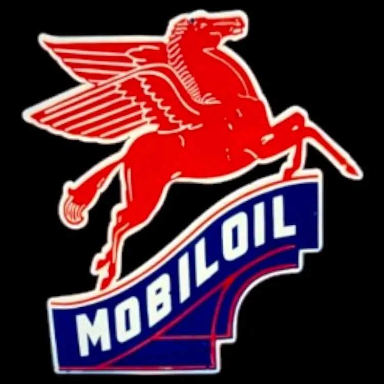 Mobil Oil Pegasus Right-Facing - Large Die Cut Porcelain Enamel Sign 1