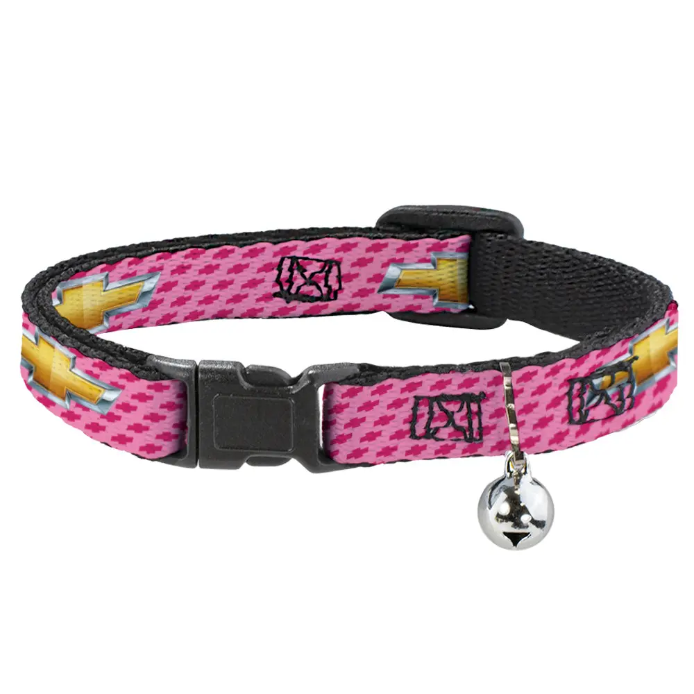 Chevy Gold Bowtie Logo Pink Breakaway Cat Collar 1