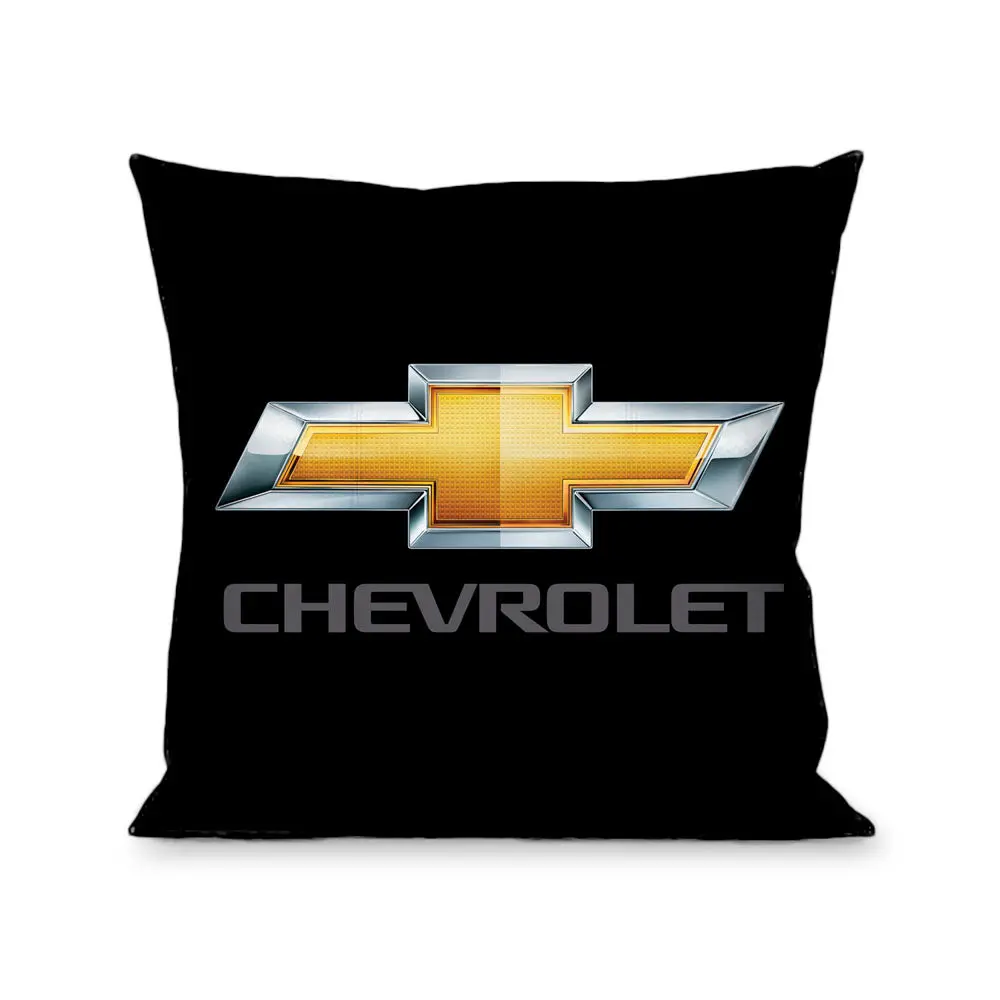 Chevy Bowtie Black Gold & Gray Throw Pillow 1