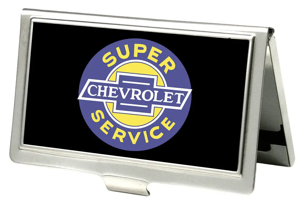 Chevrolet Super Service Logo Fcg Blue & Yellow Business Card Holder - Small 1