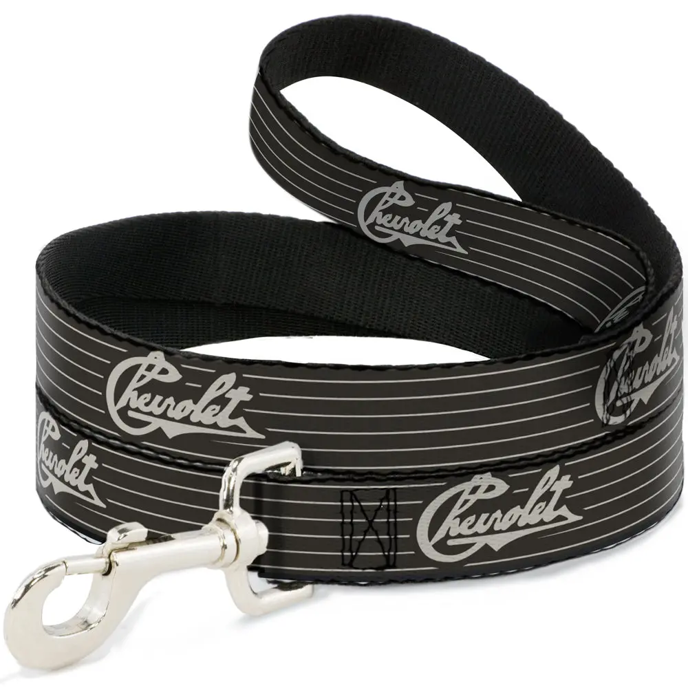 Chevrolet Heritage Script W/ Stripe Charcoal & Tan Dog Leash 1