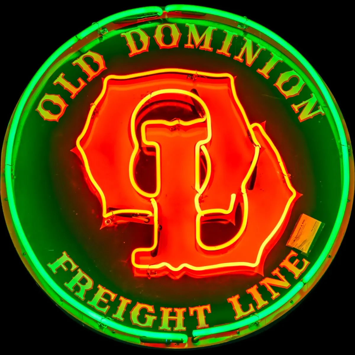 Vintage Old Dominion Freight Lines Glass Neon Porcelain With Steel Can Reproduction 1