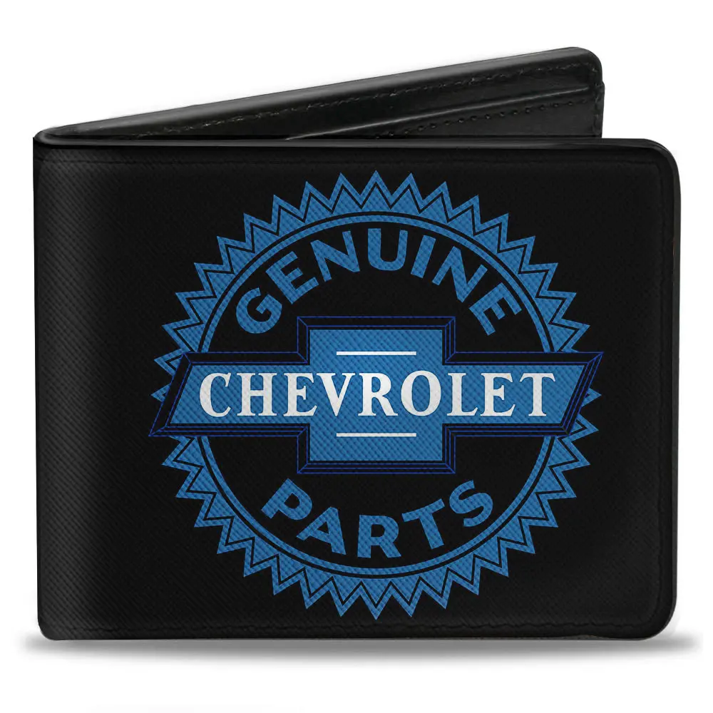 1927 Genuine Chevrolet Parts Seal Black Blue Bi-Fold Wallet 1