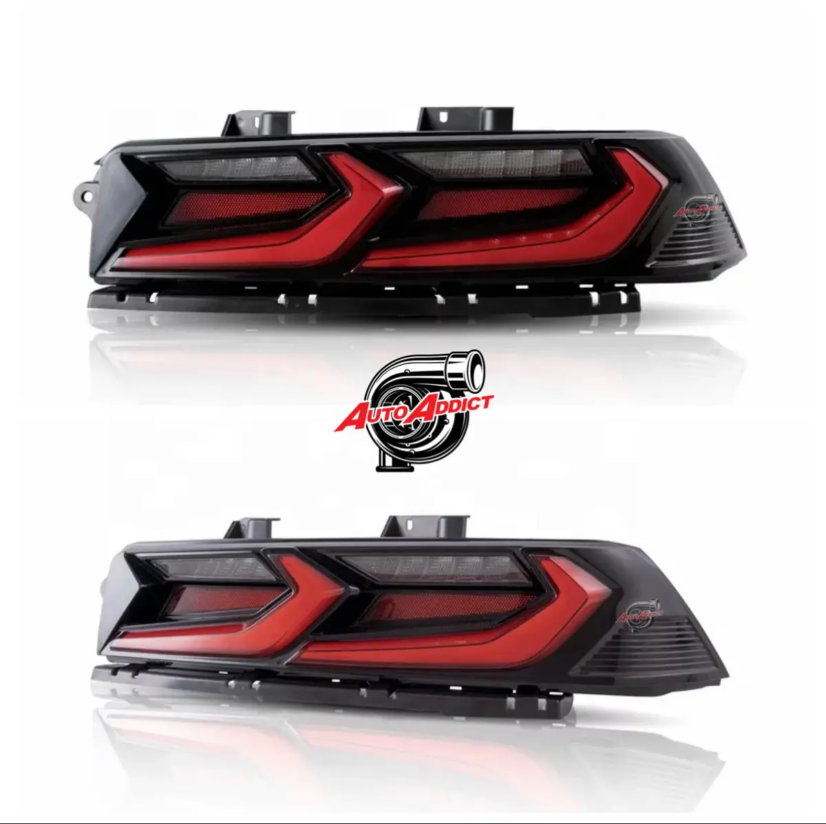 2012-2013 Chevy Camaro Velox Led Taillights Gloss Black/Red Lens + Custom Harness 1