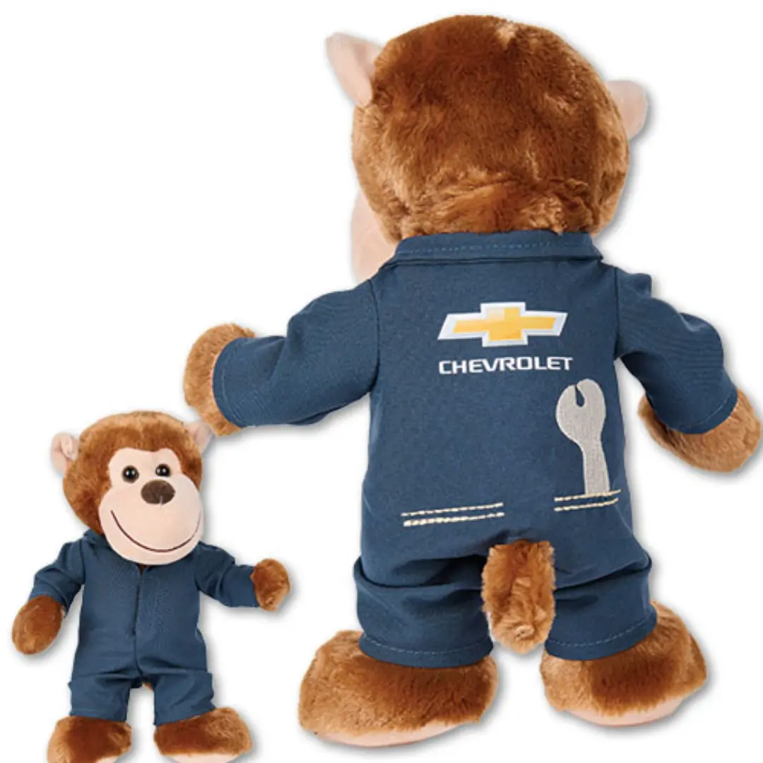 Plush Gold Bowtie Milo Monkey Mechanic – 11" 1