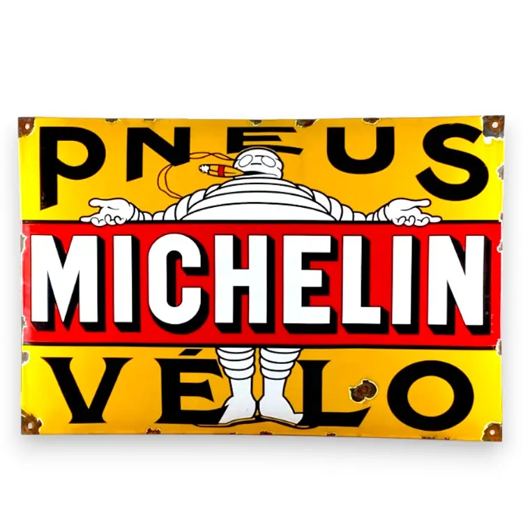 Michelin Pneus Velo Bibendum Porcelain Enamel Vintage Metal Reproduction 1