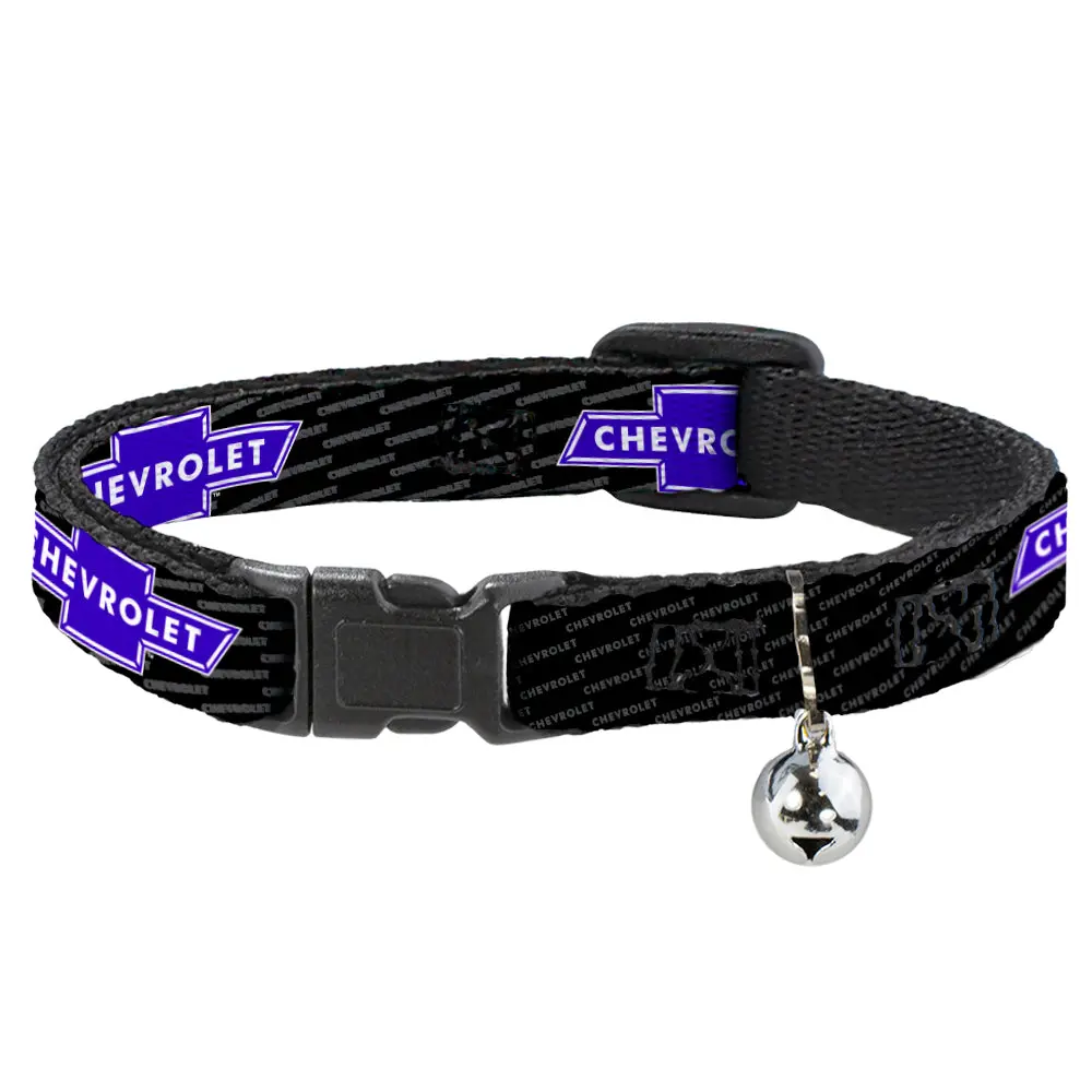 Chevy Bowtie Blue W/ Text Breakaway Cat Collar 1