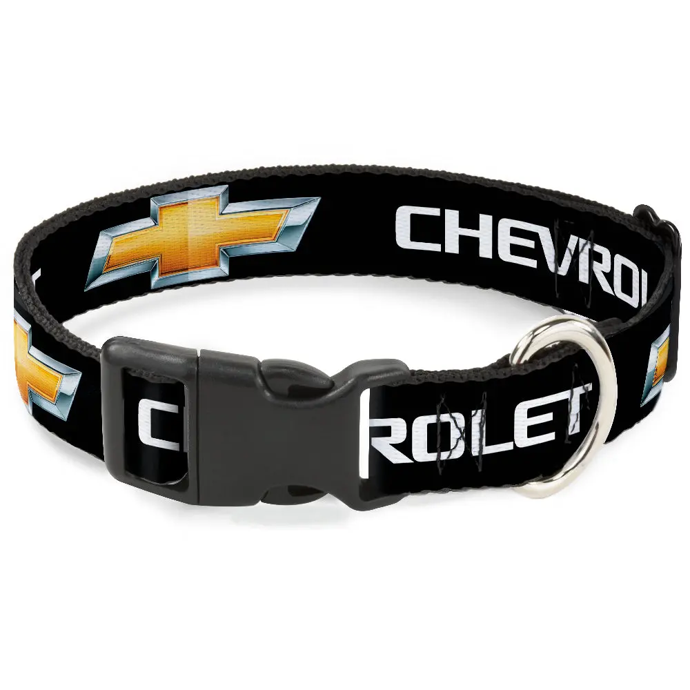 Chevrolet Bowtie Black & Gold Plastic Clip Collar 1